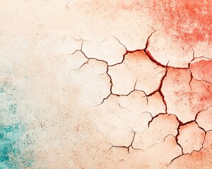 Obraz premium Abstract texture of cracked, parched earth in a desert palette