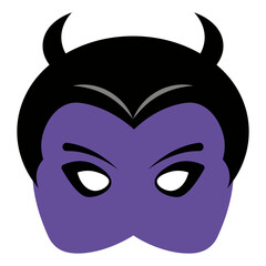 Halloween Mask Illustration with Cartoon Design. Isolated on White Background.