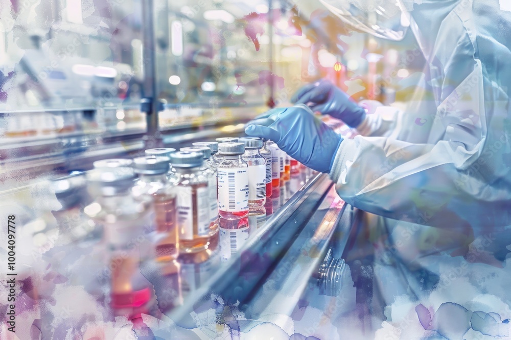 Poster A scientist in a lab coat and gloves tinkering with a machine, possibly conducting experiments or making repairs
