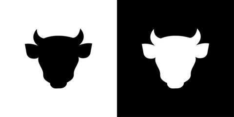 cow head icon Flat art illustration in outline