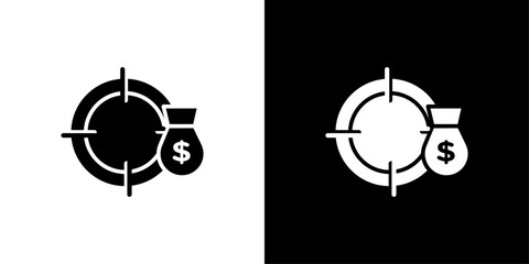 Funds hunting icon Flat art illustration in outline