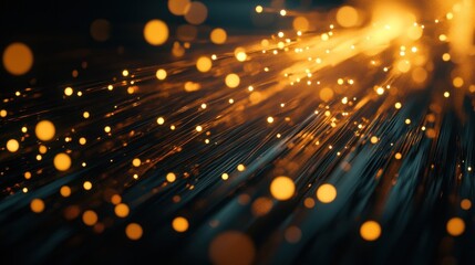 Obraz premium Abstract representation of glowing particles and lines, evoking energy and movement.