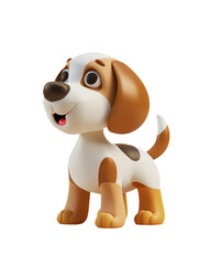 3d rendering an adorable dog cut out