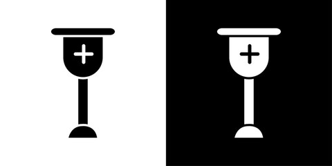 Holy chalice icon Flat art illustration in outline