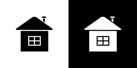Home icon Flat art illustration in outline