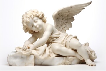 Fototapeta premium Cherub angel white representation.