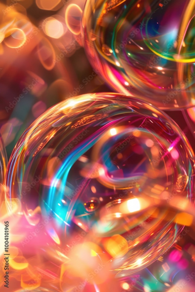 Poster bunch of soap bubbles floating on top of each other, great for background or creative composition
