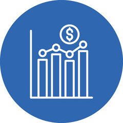 Stock Market line circle icon
