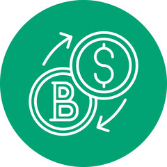 Fototapeta premium Cryptocurrency Exchange line circle icon