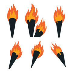 Set of fire torch vector 