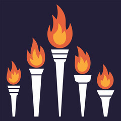 Set of fire torch vector 