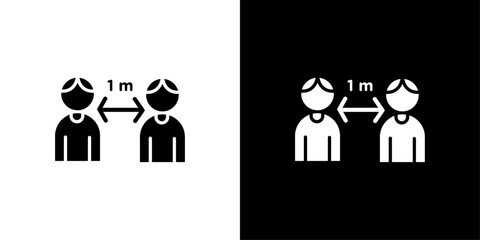 Social distancing icon Flat art illustration in outline