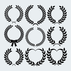 set of laurel wreaths