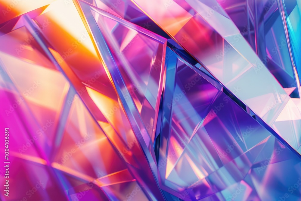 Poster close-up shot of vibrant colors and shapes forming an abstract design