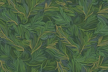 Enchanting Evergreen Doodle Design Featuring Textured Scribble and Captivating Color Shades