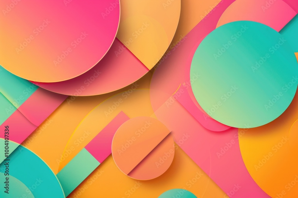 Aufkleber A colorful abstract background featuring interconnected circles and lines