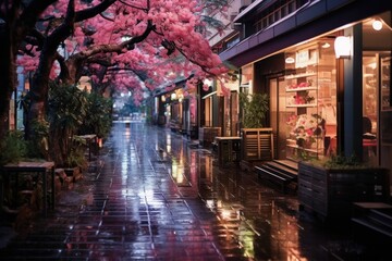 Fototapeta premium Nature outdoors flower street.