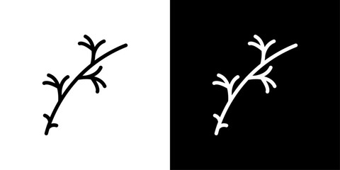 wood branch icon Flat art illustration in outline