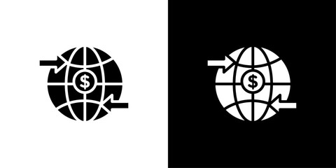 World Payment Transfer icon Flat art illustration in outline