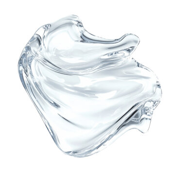 Clear viscous liquid form of hyaluronic acid in a smooth, fluid shape