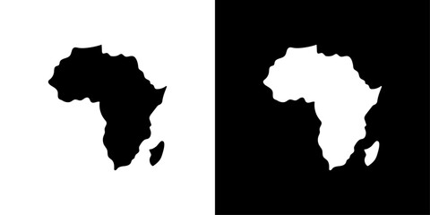 africa map icon Flat art illustration in outline © Topline