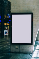 Clear Billboard in public place with blank copy space screen for advertising or promotional poster...