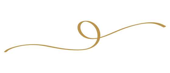 Gold Text Divider Isolated on White