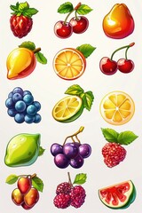 Colorful fruits arranged on a clean white surface, great for food or lifestyle shots