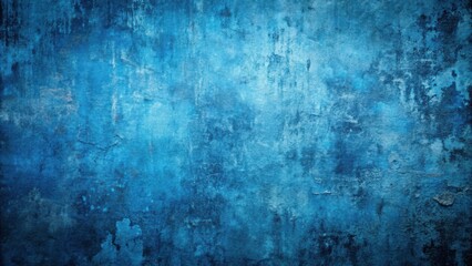 Fototapeta premium Blue grunge wall with distressed texture creating a moody background for design projects