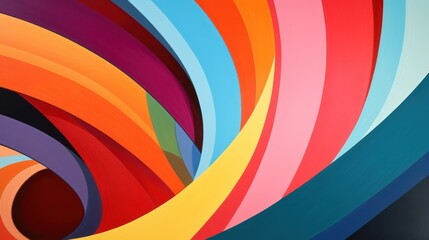 Obraz premium Vibrant Abstract Curves and Waves Background. Modern Fluid Design