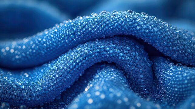 closeup of a blue microfiber cloth used for cleaning showcasing its texture and absorbency set against a clean backdrop emphasizing its utility and effectiveness