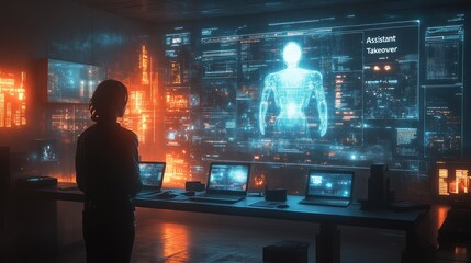 Digital assistant hologram in control center environment