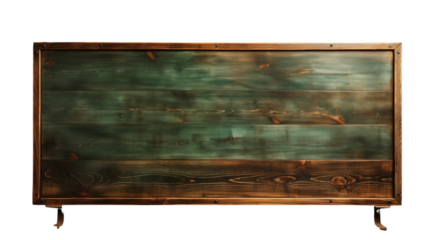 Green school chalkboard, studio view, isolated on white background.