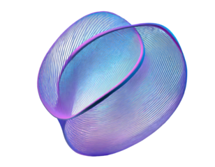 Retrofuturistic Iridescent Amorphous Wireelement Shape. Generative AI.