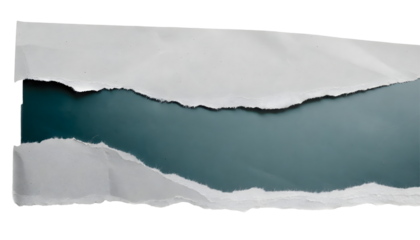 Ripped paper isolated on white background. Generative AI.