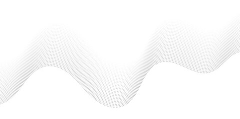 Abstract gray wave dynamic curve dots lines background. Energy technology concept halftone modern backdrop design for business, presentation, banner.