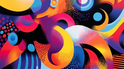 Abstract colorful geometric shapes and patterns in