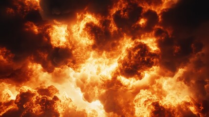 Fototapeta premium Intense Flames Illuminating the Dramatic Sky
