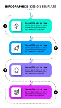 Infographic template. Vertical line with 4 banners