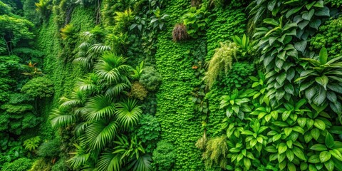 Herb Wall Plant Wall Nature Background of Green Forest with Natural Green Wallpaper