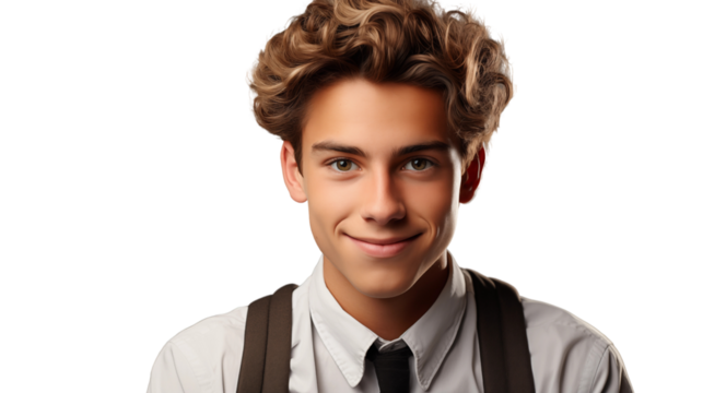 teenager student holding books, studio view, isolated on white background.