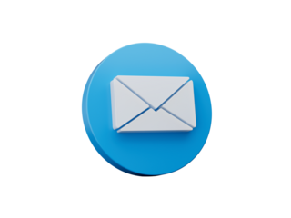 Notification message blue icon bubble symbol or new contact alert chat and web design isolated background 3D illustration
