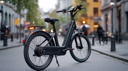 Fototapeta premium Electric Bikes and Battery-Powered Transport - Embracing Sustainable Mobility with Zero-Emission Vehicles for a Greener Future