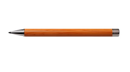 wooden pencil, studio view, isolated on white background.