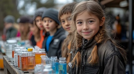 Obraz premium a child with long hair and a child in the background