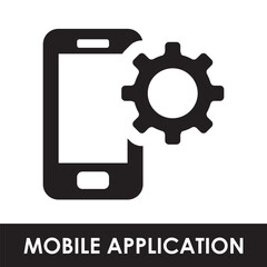 MOBILE APPLICATION ICON.
MOBILE APPLICATION VECTOR AND SILHOUETTE.