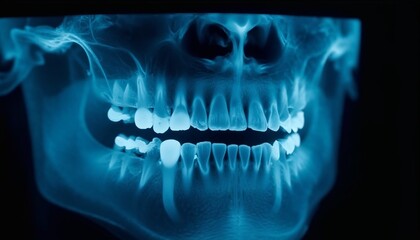 Dental X-ray image showing teeth and jaw structure