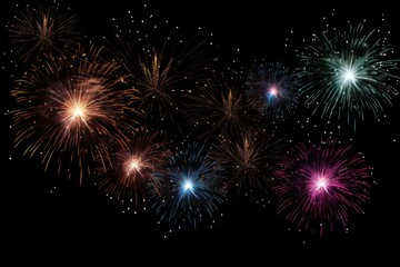 Fototapeta premium Fireworks background celebration colorful night.