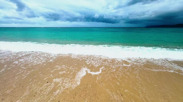 beach and sea wave  in Amami island ,Japan