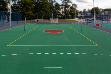 New multi-sport court opened at local park featuring basketball and tennis facilities